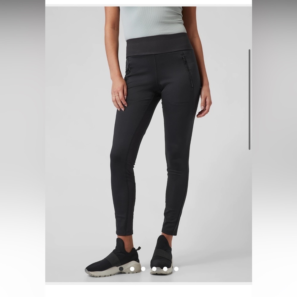 ATHLETA Peak Hybrid Fleece Tight Black Size Large